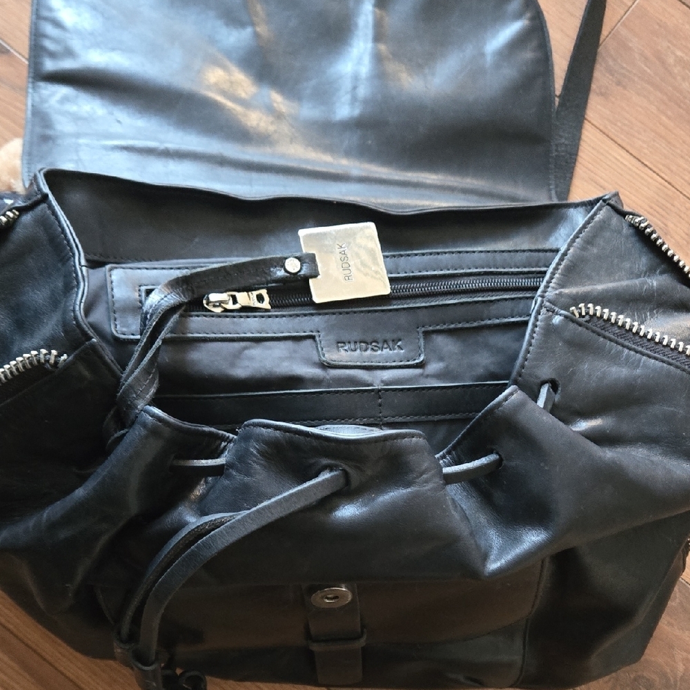 RUDSAK Black Leather Bag with Silver Hardware - Picture 5 of 5